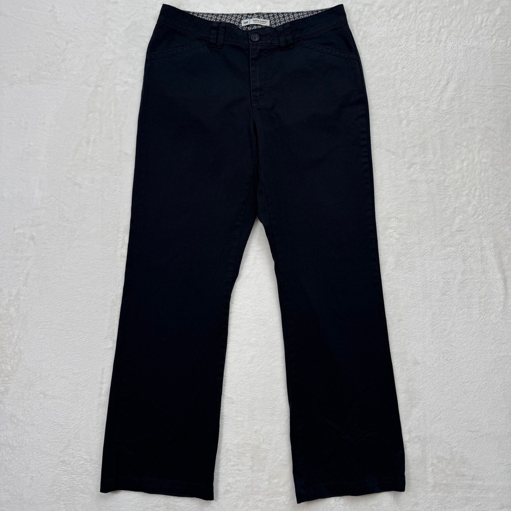 Lee Pants Womens 10 Medium Black Midrise Bootcut Stretch‎ Cotton Twill